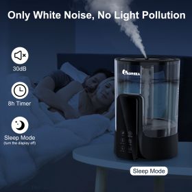 Humidifiers for Bedroom Large Room Home, 5L Ultrasonic Quiet Sleep Mode Cool Mist Humidifier with Essential Oil Tray, Top Fill Humidifier for Plant Ba