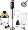 KOIOS 1000W Immersion Hand Blender, Multifunctional 5-in-1 Handheld Blender, 12-Speeds, Stainless Steel blender shaft, includes 600ml Mixing Beaker, 5