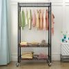 Wire Garment Rack Heavy Duty Clothes Rack, Freestanding Closet Wardrobe, Garment Rack Adjustable Wire Clothing Rack Portable Closet