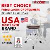 5 Core Premium Universal Drum Throne Height Adjustable Padded Drum Stool Seat Round Chrome Chair Drumming Stand with Anti- Slip Feet for Adults Kids D