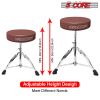 5 Core Premium Universal Drum Throne Height Adjustable Padded Drum Stool Seat Round Chrome Chair Drumming Stand with Anti- Slip Feet for Adults Kids D