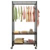 Wire Garment Rack Heavy Duty Clothes Rack, Freestanding Closet Wardrobe, Garment Rack Adjustable Wire Clothing Rack Portable Closet