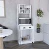 DEPOT E-SHOP Selmer Pantry Cabinet with Drawer and 3-Doors, White