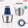 Premium Electric Meat Grinder Food Processor and 4 Titanium Blades; 12 Cup 2.2Qt Stainless Steel Large Bowl for Vegetables Fruit Salad Onion Garlic Me