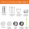 KOIOS PRO 850W Bullet Personal Blender for Shakes and Smoothies;  Protein Drinks;  11 Pieces Set Blender for Kitchen Baby Food;  White