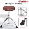 5 Core Premium Universal Drum Throne Height Adjustable Padded Drum Stool Seat Round Chrome Chair Drumming Stand with Anti- Slip Feet for Adults Kids D