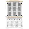 Highboard Corona White 44.1"x16.9"x77.2" Solid Wood Pine