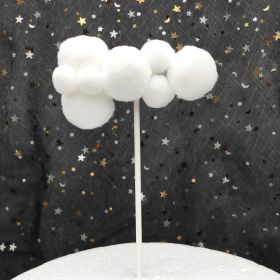 Creative Large And Small Cloud Cake Decoration Card (Option: White-Large long)