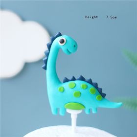 Baking cake decoration pottery dinosaur baby doll (Option: Blue original)