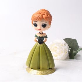 Cake Decorative Ornaments 2nd Generation Princess Elsa Princess Anna Hand-made Model Scene Decoration (Option: Anna Gold Bottom)