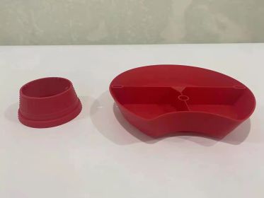 Outdoor Compartment Plate Portable One-piece Meal Tray Bowl (Color: Red)