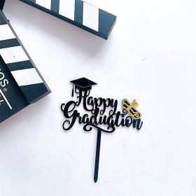 1Pc Graduation Party Decor Cake Toppers Acrylic Letter Hats Cake Flags Congrat Grad for Class Graduate Party Decorations (Option: D)