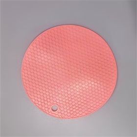 Silicone Placemat Anti-scald And Anti-slip Mat Silicone Dining Table Cushion (Option: Pink-Thickened 175MM)