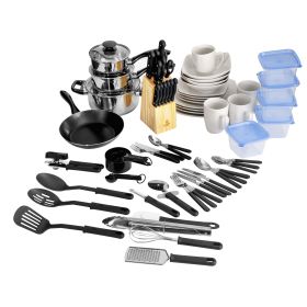 Essential Total Kitchen 83-Piece Combo Set, White (actual_color: White)