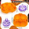 1pc Halloween Spoof Pumpkin Ice Tray 4 Grids Silicone Ice Tray Easy Release Mold Smile Face Wizard Hat Pumpkin Ice Mold