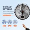 VEVOR Wall Mount Fan, 18 Inch, 3-speed High Velocity Max. 4150 CFM, Waterproof Industrial Wall Fan, Commercial or Residential for Warehouse, Greenhous