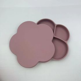 Children's Cat Claw Silicone Plate Food Grade (Option: Lotus root pink-With lid)